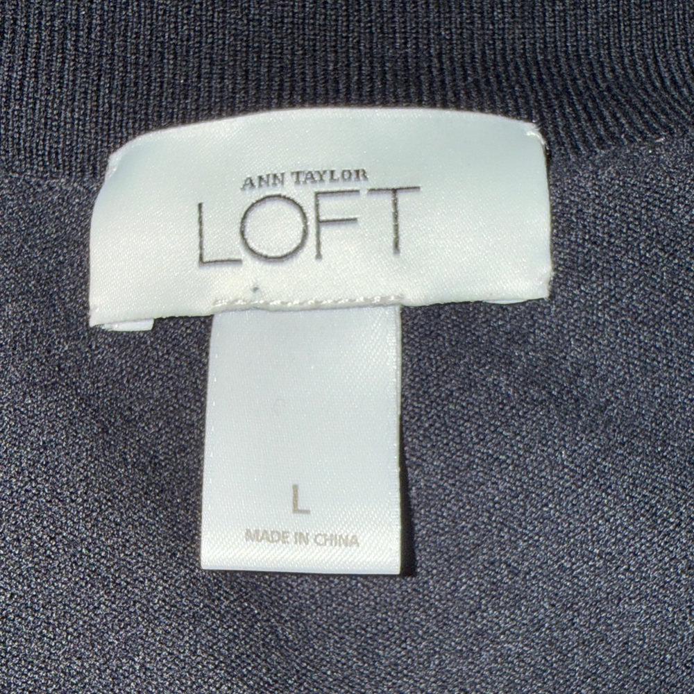 Ann Taylor LOFT Black Open Front Sequined Cardigan – Size Large - Picture 2 of 7
